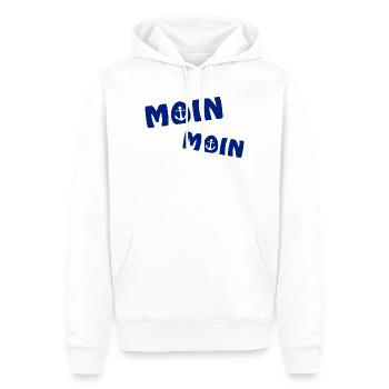 Moin Moin mit Anker - Männer Premium Bio Hoodie - Weiß - Vorne - Nico (187cm)