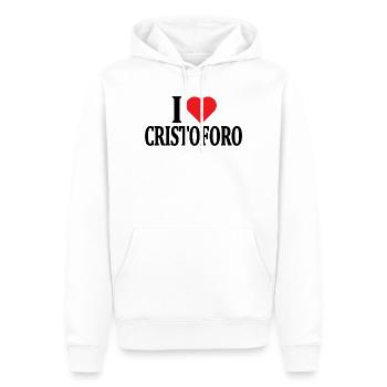 T-Shirt Ich liebe Cristoforo T-Shirt Geschenkidee - Männer Premium Bio Hoodie - Weiß - Vorne - Nico (187cm)