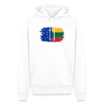 EU Lithuania Flag Blend - Men’s Premium Organic Hoodie - white - Front - Nico (187cm)