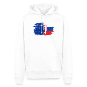 EU Slowakei Flagge Fusion - Männer Premium Bio Hoodie - Weiß - Vorne - Nico (187cm)