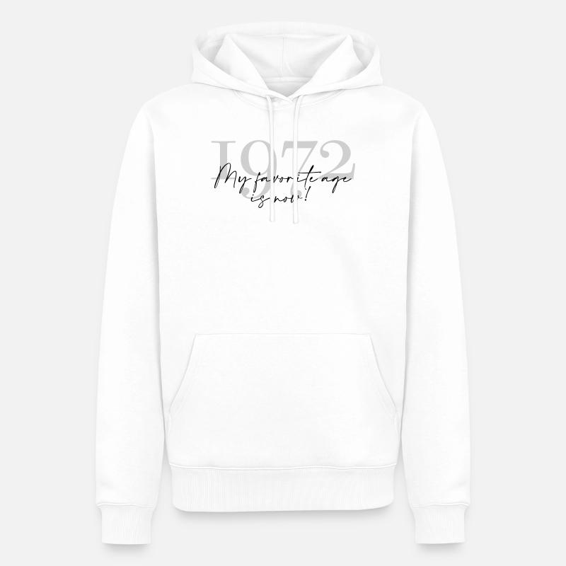 Millésime Année 1972 Script - Sweat à capuche Premium bio Homme - blanc