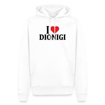 T-shirt J’adore Dionigi t-shirt idée cadeau - Sweat à capuche Premium bio Homme - blanc - Devant - Nico (187cm)