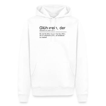 Glühwein Duden Spruch Lustig Schwarz - Männer Premium Bio Hoodie - Weiß - Vorne - Nico (187cm)