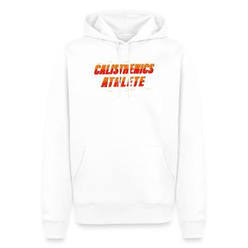 Calisthenics Athlet – Kraftkunst - Männer Premium Bio Hoodie - Weiß - Vorne - Nico (187cm)