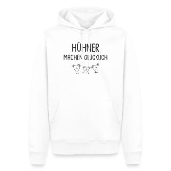 Hühner machen glücklich - Männer Premium Bio Hoodie - Weiß - Vorne - Nico (187cm)