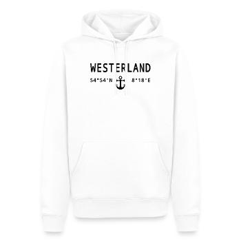 Westerland - Männer Premium Bio Hoodie - Weiß - Vorne - Nico (187cm)