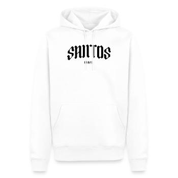 Santos Brasil Blackletter Design - Männer Premium Bio Hoodie - Weiß - Vorne - Nico (187cm)