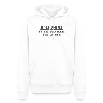 FOMO EST PLUS FORT QUE MOI - Sweat à capuche Premium bio Homme - blanc - Devant - Nico (187cm)