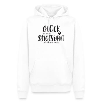Sohn Stiefsohn Kind Familie Geschenk Glück - Männer Premium Bio Hoodie - Weiß - Vorne - Nico (187cm)
