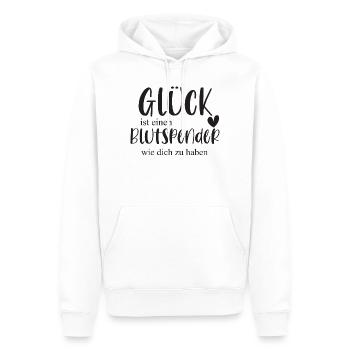 Blutspender Blutspende Ehrenamt Held Geschenk - Männer Premium Bio Hoodie - Weiß - Vorne - Nico (187cm)