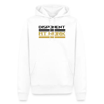 Disponent at work black - Männer Premium Bio Hoodie - Weiß - Vorne - Nico (187cm)