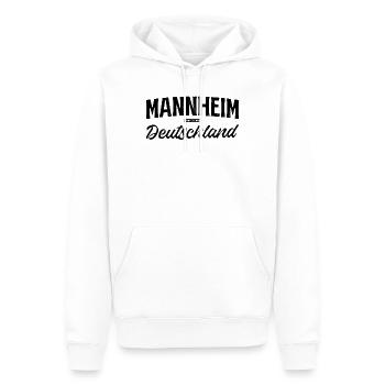 Mannheim Baden-Württemberg Deutschland Schriftzug - Männer Premium Bio Hoodie - Weiß - Vorne - Nico (187cm)