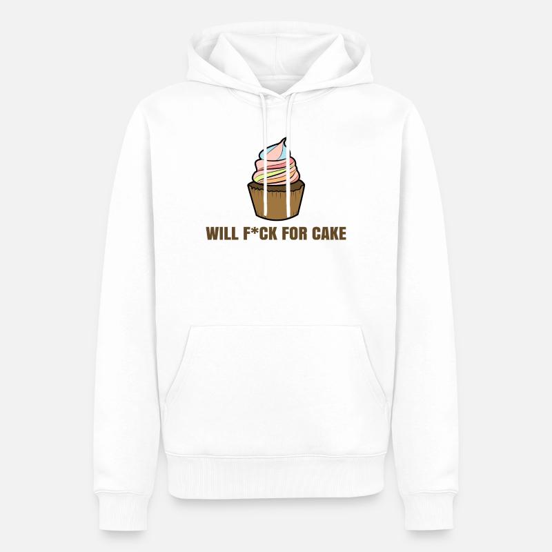 Sweets Cupcake Delicious Dessert Déclaration - Sweat à capuche Premium bio Homme - blanc