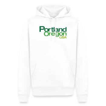 Portland Oregon USA Schriftzug - Männer Premium Bio Hoodie - Weiß - Vorne - Nico (187cm)