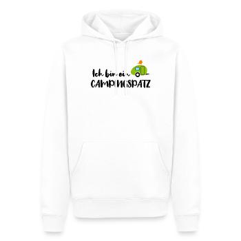 Campingspatz Spatz Camping Camper schwarz Urlaub - Männer Premium Bio Hoodie - Weiß - Vorne - Nico (187cm)