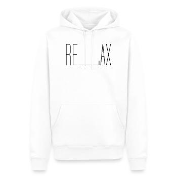 Relax - Men’s Premium Organic Hoodie - white - Front - Nico (187cm)