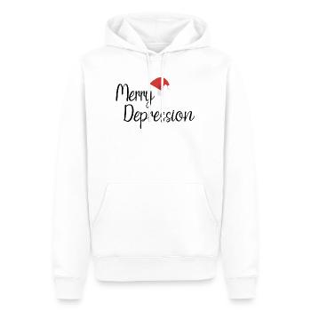Merry Depression - Männer Premium Bio Hoodie - Weiß - Vorne - Nico (187cm)