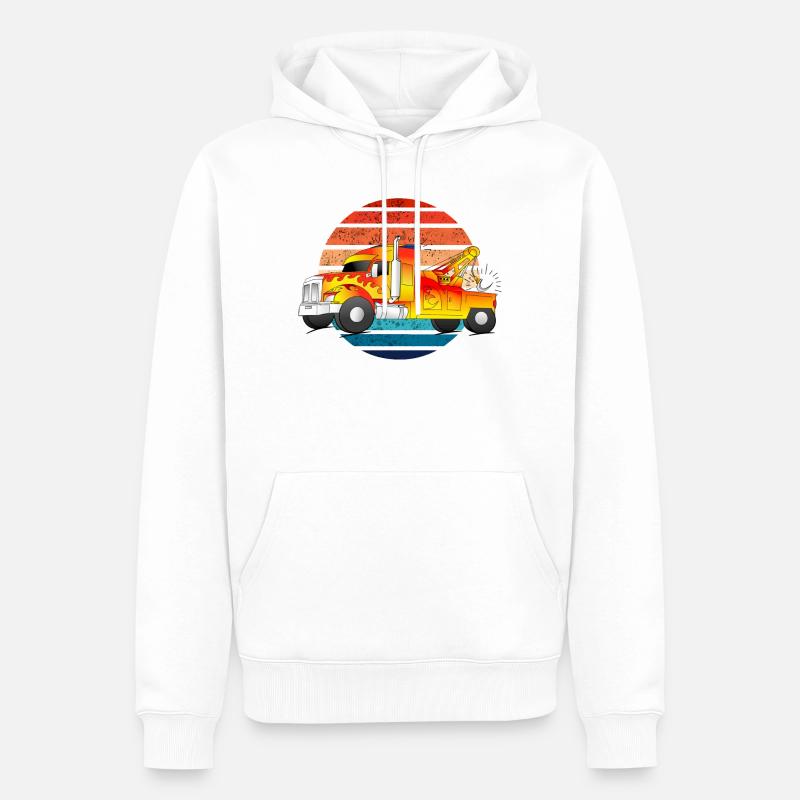 Abschleppwagen Abschleppdienst Abschlepper LKW - Männer Premium Bio Hoodie - Weiß