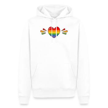 Rainbow Sparkling heart - Männer Premium Bio Hoodie - Weiß - Vorne - Nico (187cm)