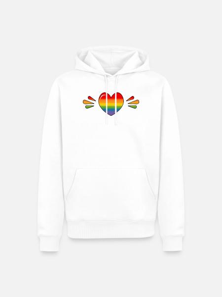 Rainbow Sparkling heart - Men’s Premium Organic Hoodie - white