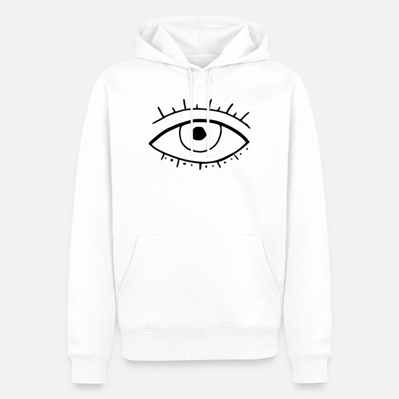 Oeil - Sweat à capuche Premium bio Homme - blanc
