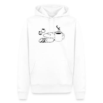 Frühstück - Männer Premium Bio Hoodie - Weiß - Vorne - Nico (187cm)