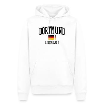  Dortmund Deutschland Flagge Design - Männer Premium Bio Hoodie - Weiß - Vorne - Nico (187cm)