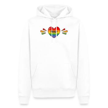 Regenbogen LGBT Stolzes Herz - Männer Premium Bio Hoodie - Weiß - Vorne - Nico (187cm)