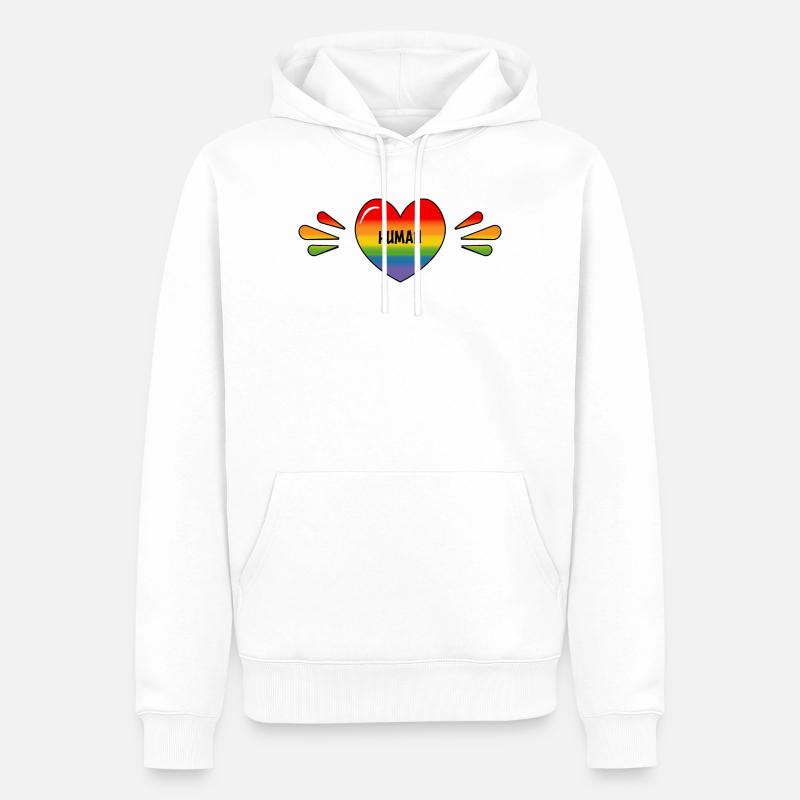 Regenbogen Schwuler Mensch - Männer Premium Bio Hoodie - Weiß