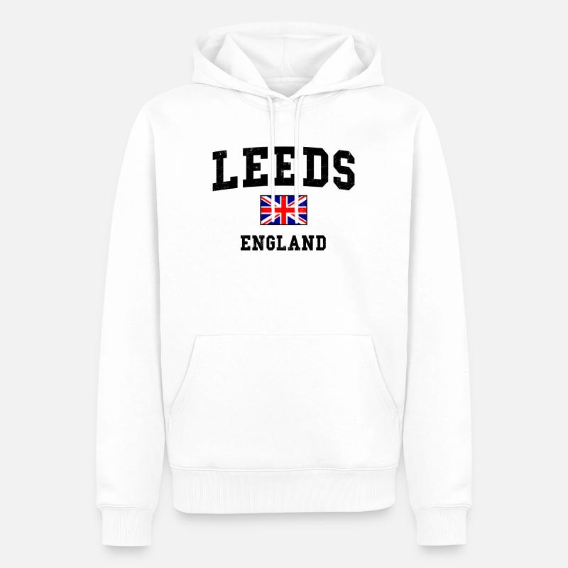 Conception du drapeau de Leeds, Angleterre - Sweat à capuche Premium bio Homme - blanc