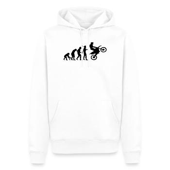 Evolution Affe zu Motocross - Männer Premium Bio Hoodie - Weiß - Vorne - Nico (187cm)