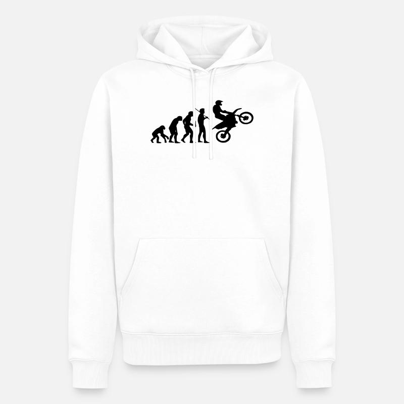 Evolution Monkey au Motocross - Sweat à capuche Premium bio Homme - blanc