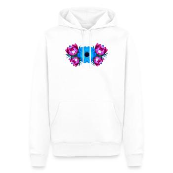 shirt blumenmuster, Anemonenmuster wasserfarbe - Männer Premium Bio Hoodie - Weiß - Vorne - Nico (187cm)