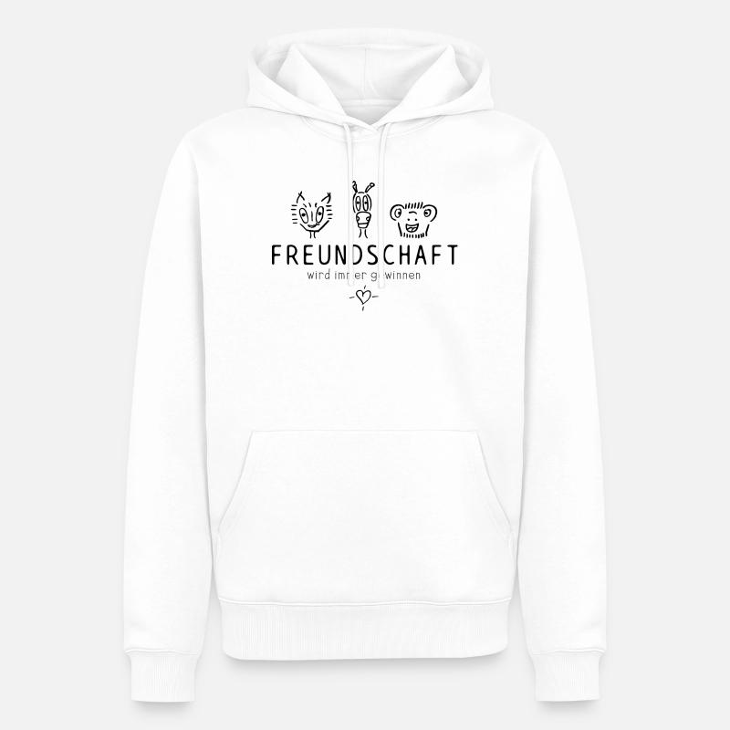 "Freundschaft wird immer gewinnen", schöner Spruch - Männer Premium Bio Hoodie - Weiß