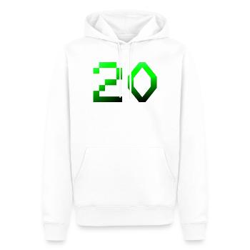 jubiläumsfeier, 20 Pixelig - Männer Premium Bio Hoodie - Weiß - Vorne - Nico (187cm)