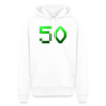 für alle, 50 Pixelig - Männer Premium Bio Hoodie - Weiß - Vorne - Nico (187cm)