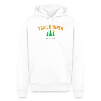 Trail Runner - Men’s Premium Organic Hoodie - white - Front - Nico (187cm)