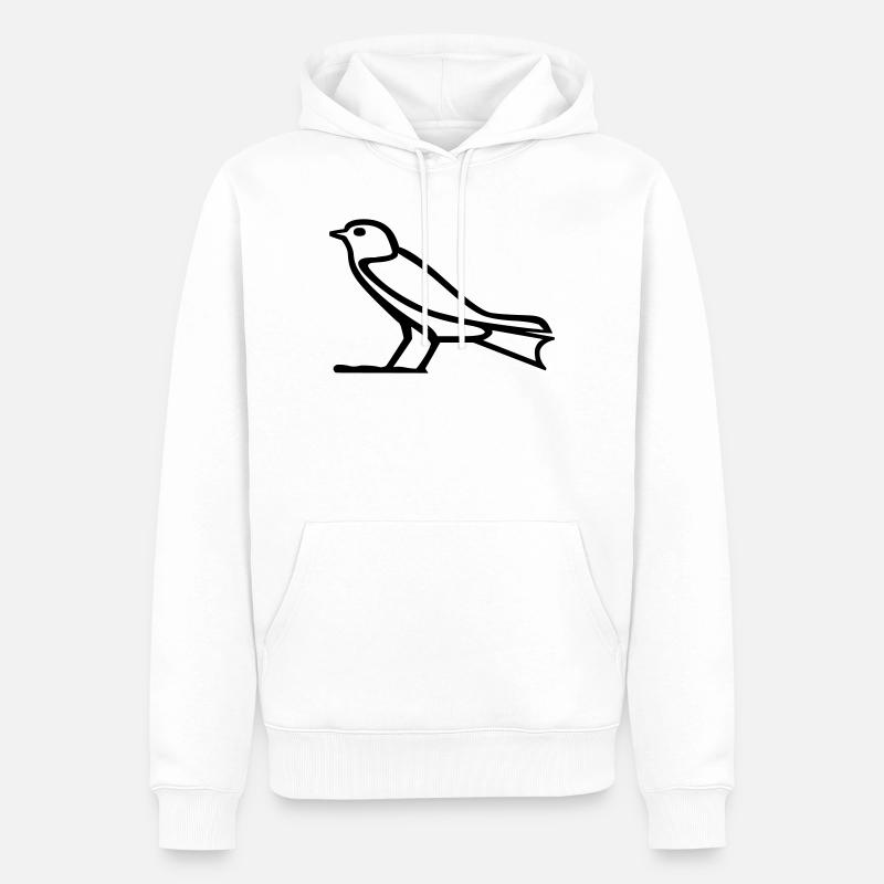 Vogel-Hieroglyphe - Männer Premium Bio Hoodie - Weiß