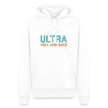 Ultra Running - Enfer et retour - Sweat à capuche Premium bio Homme - blanc - Devant - Nico (187cm)