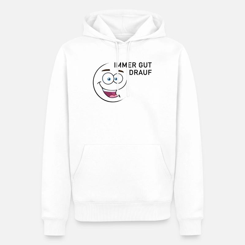 Immer gut drauf | smiley - Männer Premium Bio Hoodie - Weiß