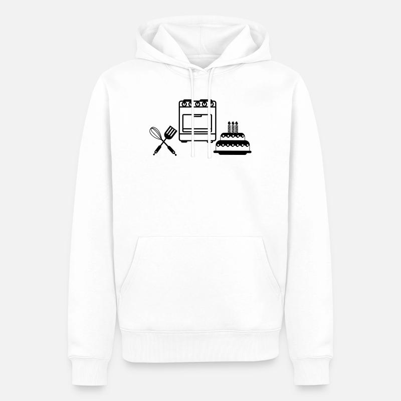 Backe einen Kuchen - Männer Premium Bio Hoodie - Weiß
