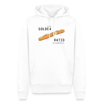Baguette Goldener Schnitt Frühstück cooler Spruch - Männer Premium Bio Hoodie - Weiß - Vorne - Nico (187cm)