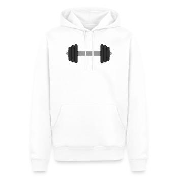 Hantel - Männer Premium Bio Hoodie - Weiß - Vorne - Nico (187cm)