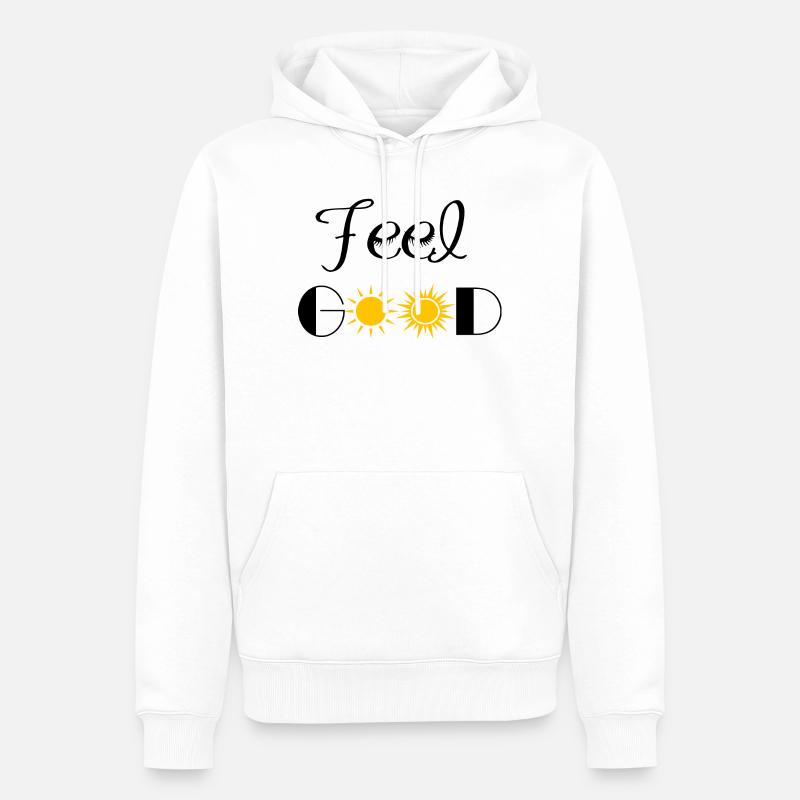 feel good - Sweat à capuche Premium bio Homme - blanc