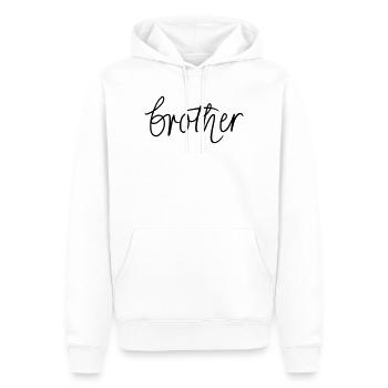 brother - Männer Premium Bio Hoodie - Weiß - Vorne - Nico (187cm)