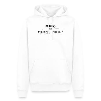Memme, aber verdammt mutig! - Männer Premium Bio Hoodie - Weiß - Vorne - Nico (187cm)