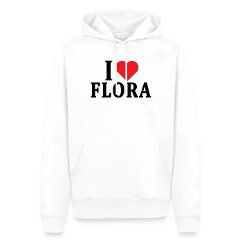T-Shirt I love Flora T-Shirt Geschenkidee - Männer Premium Bio Hoodie - Weiß - Vorne - Nico (187cm)