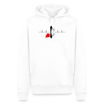 Karmesinrote Schatten-Silhouette - Männer Premium Bio Hoodie - Weiß - Vorne - Nico (187cm)