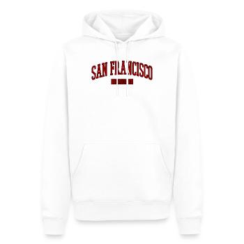 Lettrage rétro de San Francisco - Sweat à capuche Premium bio Homme - blanc - Devant - Nico (187cm)