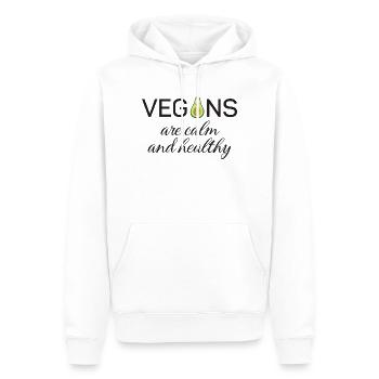 Les végétaliens sont calmes et en bonne santé - Sweat à capuche Premium bio Homme - blanc - Devant - Nico (187cm)